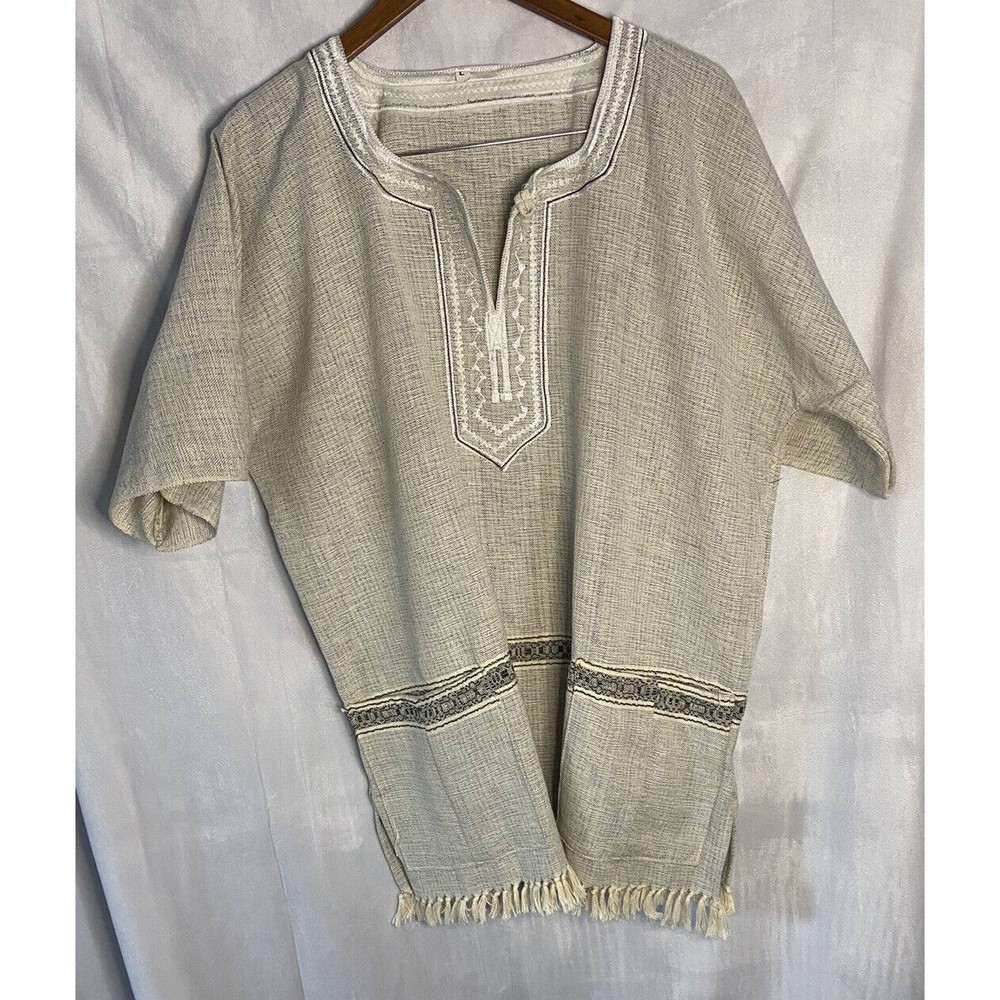 Embroidered boho style Tunic Long Shirt new size L beach cover ups
